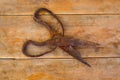 Antique sheep wool shears scissors rusted Royalty Free Stock Photo