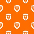 Antique shield pattern vector orange