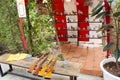 Antique shooting cork gun game in local carnival funfair festival for thai people and foreign travelers travel visit and playing