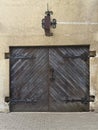 Antique shop door (or garage) in Riga Royalty Free Stock Photo