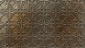 Ornate ancient stone tile with repeating geometric pattern and weathered texture showing cracks and subtle golden light Royalty Free Stock Photo