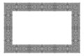 Antique silver carved picture frame isolated on white