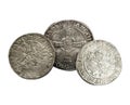 Antique silver coins thalers, middle ages Royalty Free Stock Photo