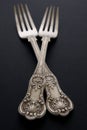 Antique silver forks Royalty Free Stock Photo