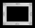 Antique silver frame isolated on black background Royalty Free Stock Photo