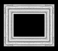 Antique silver frame isolated on black Royalty Free Stock Photo