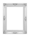 Antique silver frame isolated on white background