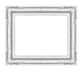 Antique silver frame isolated on white background Royalty Free Stock Photo