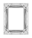 The antique silver frame isolated on white background Royalty Free Stock Photo