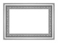 The antique silver frame on white background