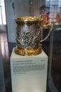 Antique silver and gold tableware in the National Museum of Gdansk