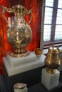 Antique silver and gold tableware in the National Museum of Gdansk