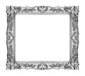 Antique silver gray  frame isolated on white background, clipping path Royalty Free Stock Photo