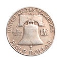 Antique silver half-dollar Royalty Free Stock Photo