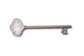 Antique silver key isolated on white background Royalty Free Stock Photo