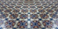 Grey blue abstract floral pattern ceramic flooring