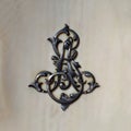 Antique silver monogram onlay on ivory