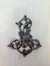 Antique silver monogram onlay on ivory