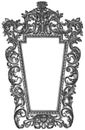 Antique silver plated wooden frame Isolated on white Royalty Free Stock Photo