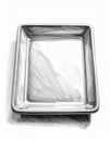 Antique Silver Tray with Embossed Detail on White Background Royalty Free Stock Photo