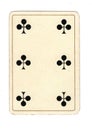 An antique six of clubs playing card. Royalty Free Stock Photo