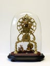 An antique skeleton clock