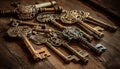 Antique skeleton key unlocks ornate door success generated by AI