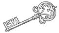 Antique Skeleton Key Vector Illustration Art, vector design Generative AI Royalty Free Stock Photo