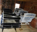 Antique Shaker Sleighs in Barn Storage