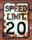 Antique Speed Limit Road Sign Royalty Free Stock Photo