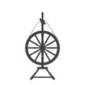 An antique spinning wheel icon.