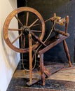 Antique spinning wheel at Tudor House Museum Worcester - United Kingdom