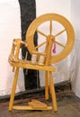 Antique spinning wheel at Tudor House Museum Worcester - United Kingdom