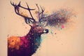 antique stag art drawing handmade nature, Generated ai, generative, ai