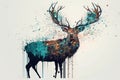 antique stag art drawing handmade nature, Generated ai, generative, ai