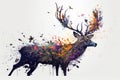 antique stag art drawing handmade nature, Generated ai, generative, ai