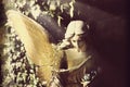 Antique statue of angel in the sunlight image vintage styled