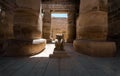 Antique statue in the pillared hall in Luxor in Egypt