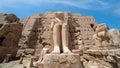 antique statue in the pillared hall in Luxor in Egypt