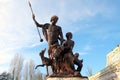 Antique statues at the Canal of the Tiles in the Gardens of the Queluz National Palace, Portugal