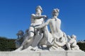 Antique statues of man and woman