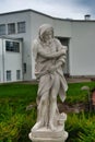 Antique statues of old man in Alleya Statuy of Ermitazh-Vyborg, Vyborg, Russia Royalty Free Stock Photo