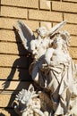 Antique staues on the wall of the opera house