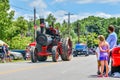 Antique Steam Train Tractor in Parade