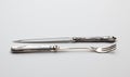 Antique sterling silver knive and fork Royalty Free Stock Photo