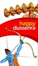 Antique Stock Illustration of `happy Dussehra` greeting card