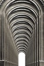 Antique stone arch enfilade on white background