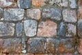 Antique stone wall. Old bricks background. Royalty Free Stock Photo