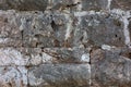 Antique stone wall. Old gray bricks background. Royalty Free Stock Photo