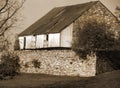 Vintage stone barn in Pennsylvania sepia tone